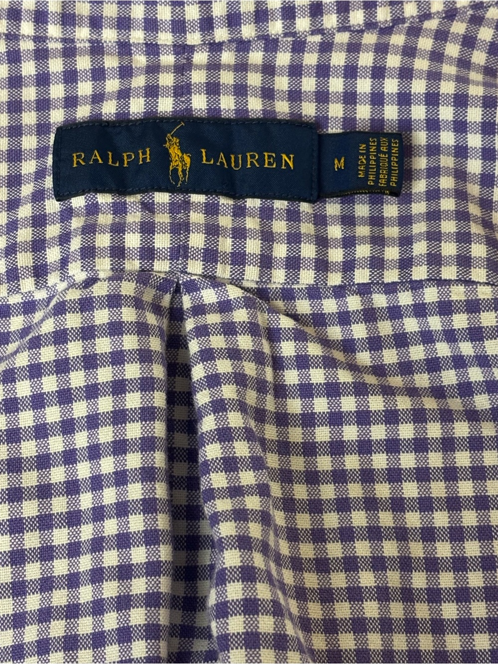 Ralph Lauren Gingham Purple/White Button Down Size Medium - Picture 5 of 7